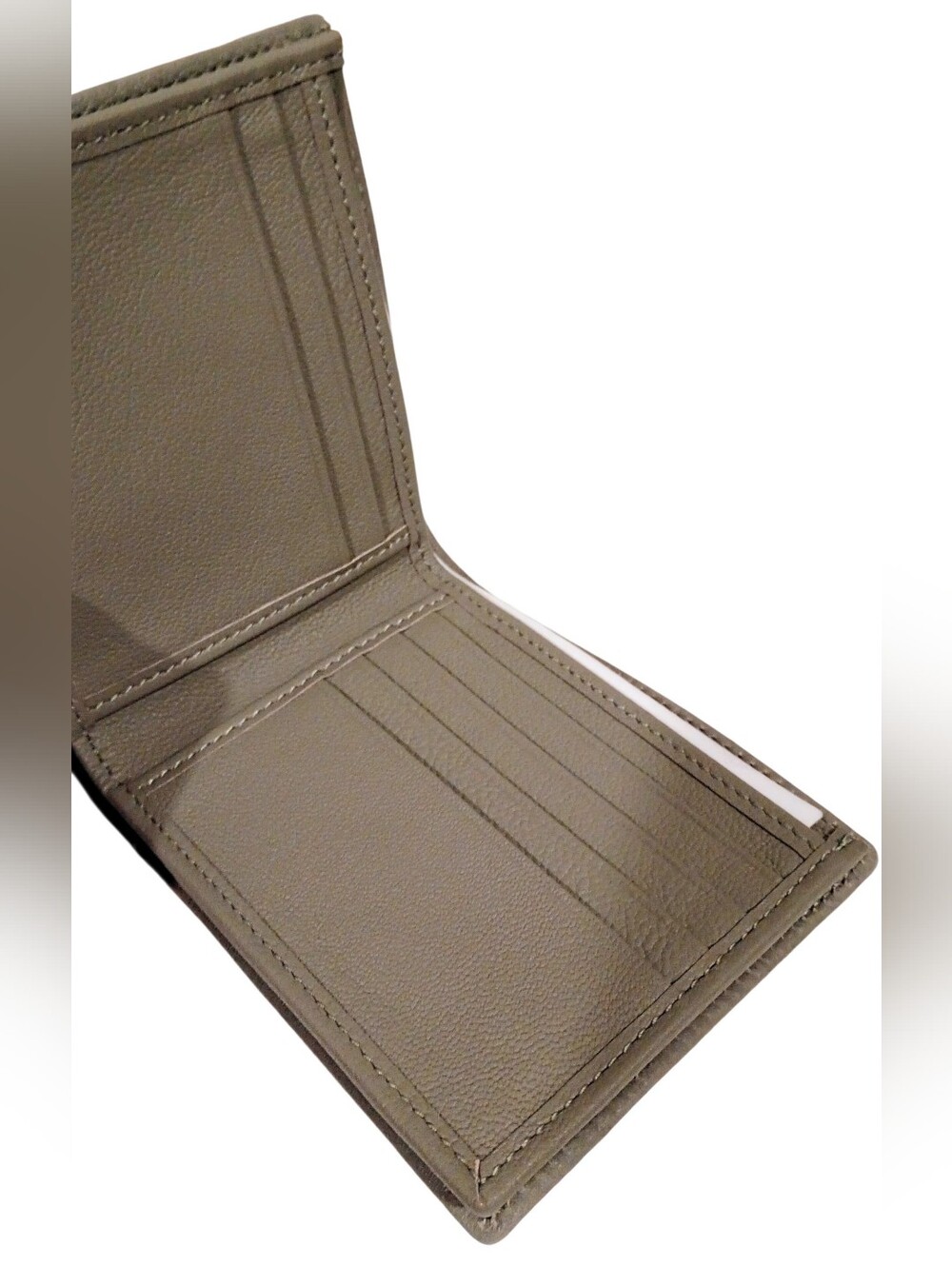 Genuine Gray Ostrich Leather Bifold Wallet - Real Exotic Skin - Picture 8 of 10